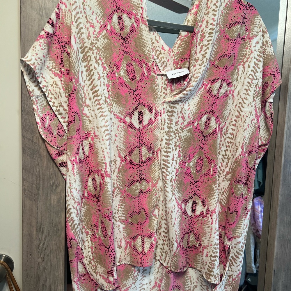 Adrienne Pink Python top - Picture 2 of 2